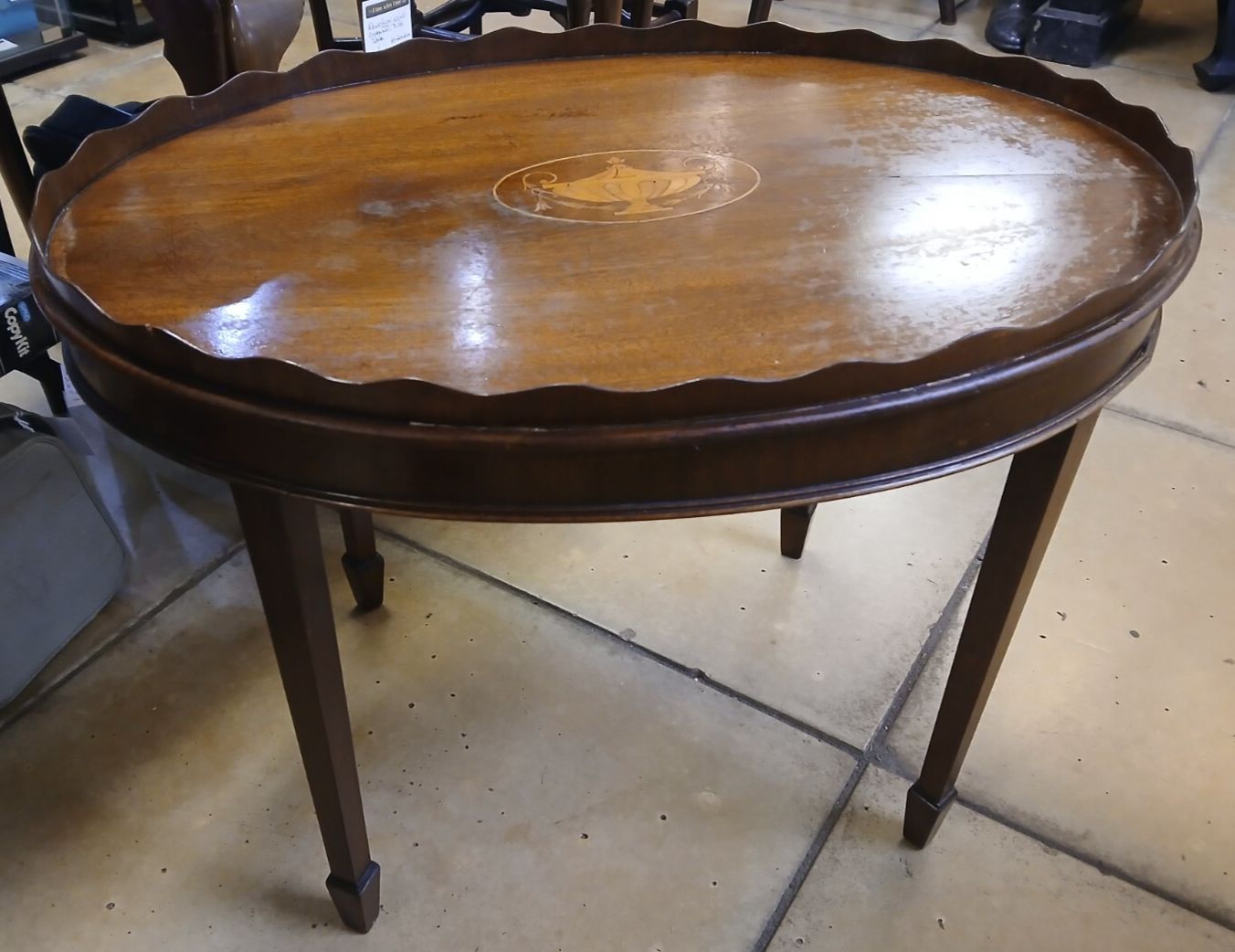 Edwardian Sheraton Revival Tray Top Occasional Table