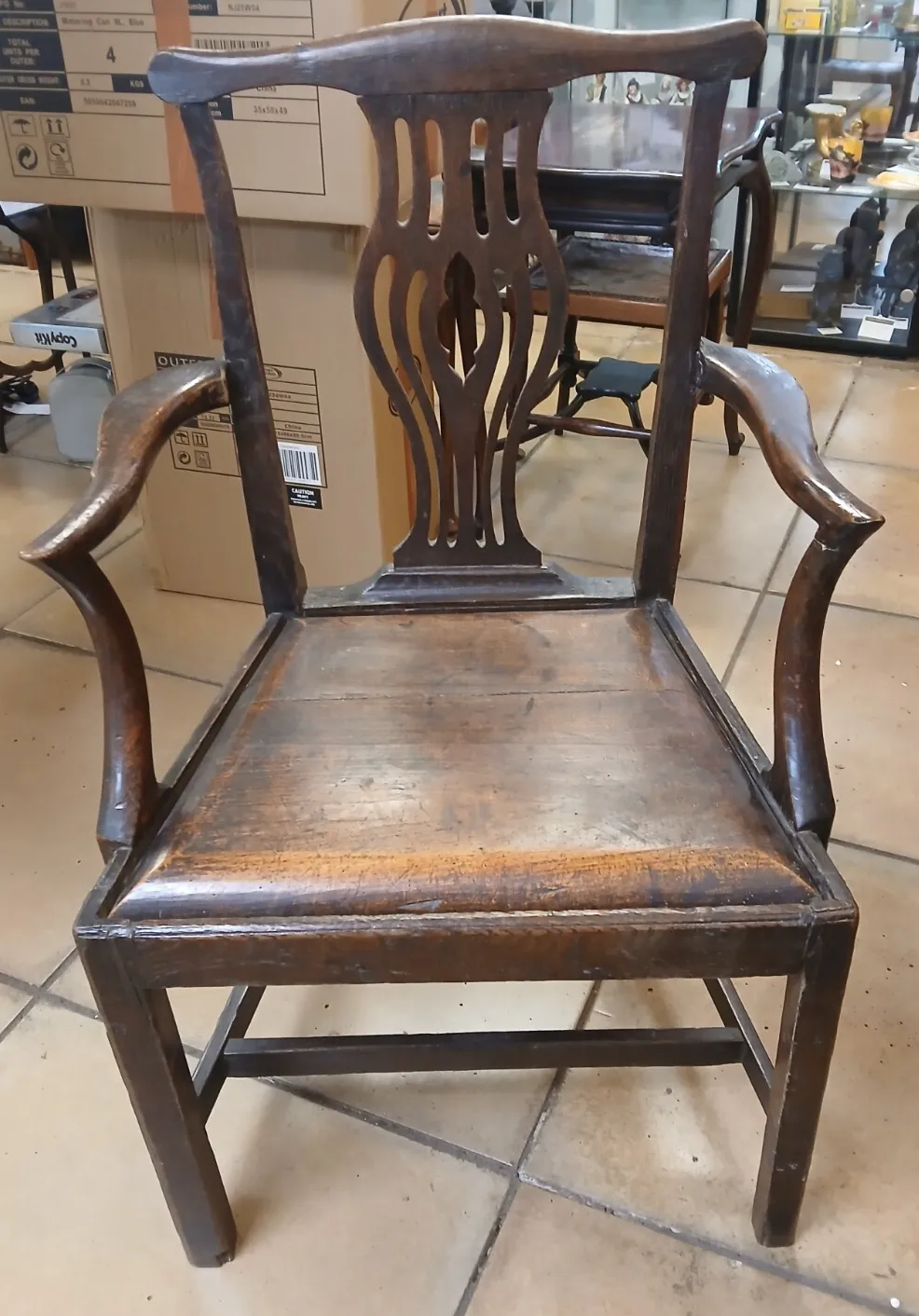 Unique & Rare Antique George III Oak Country Arm Chair Circa 1730