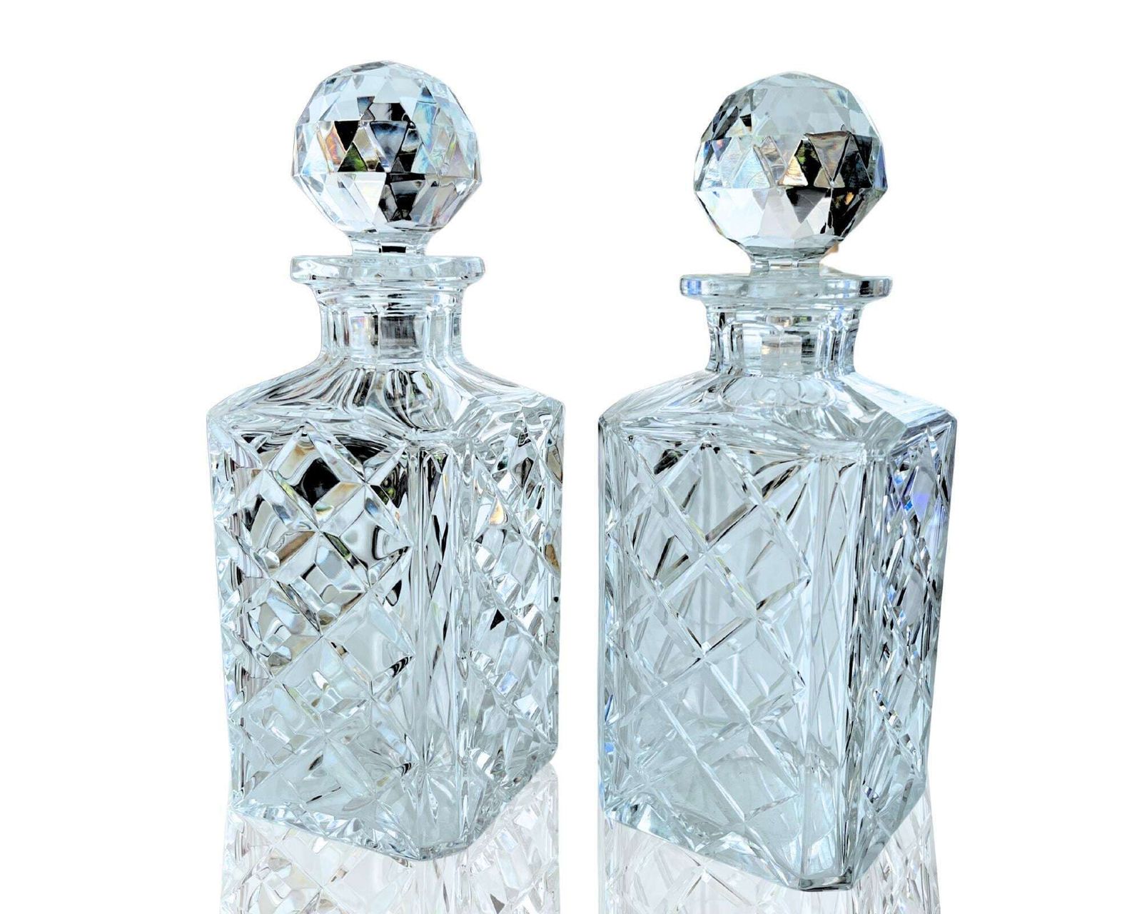 Kristallen Whiskykaraf Set | 2 Stuks | Diamantgeslepen | Val Saint Lambert