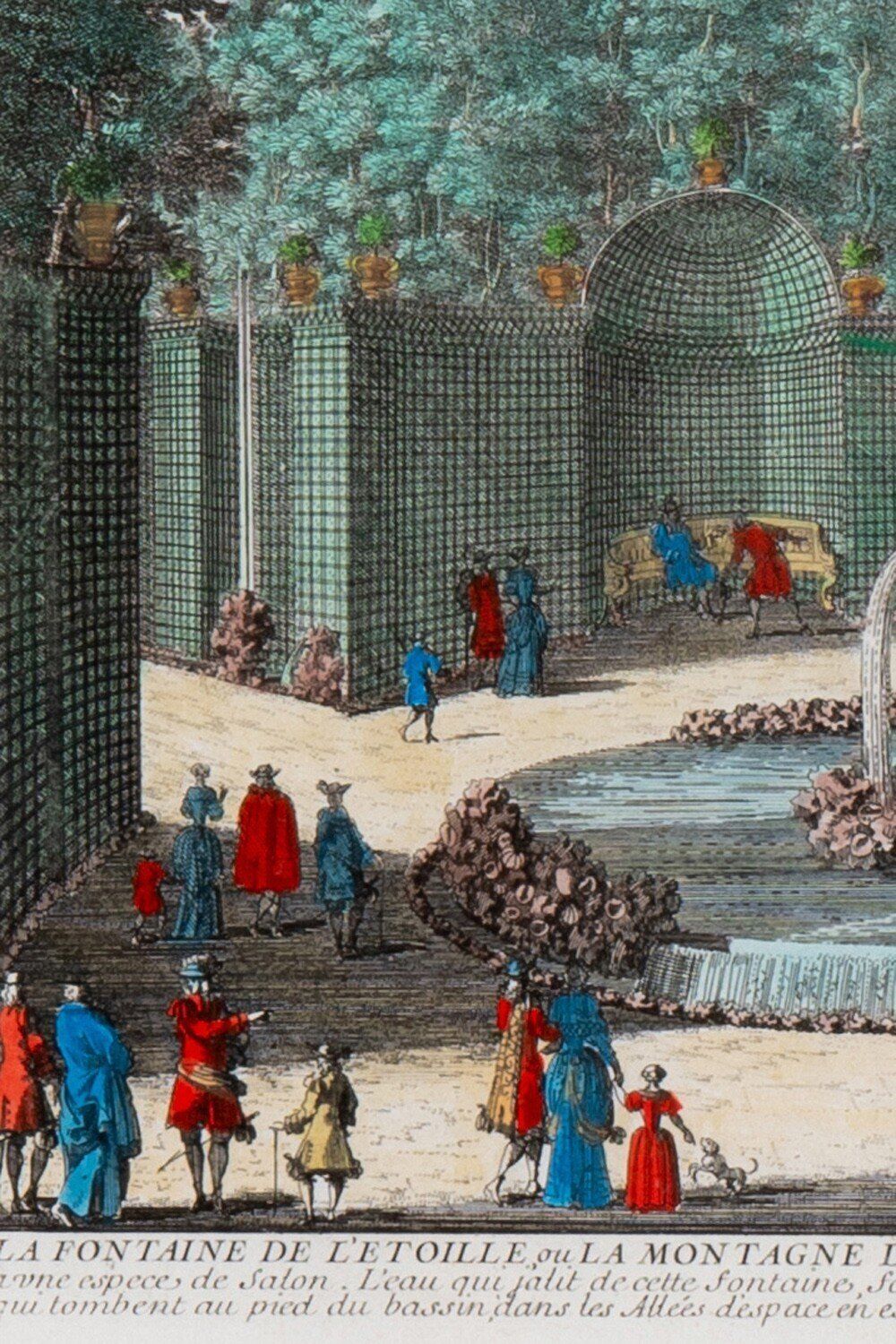 Nicolas Langlois, 'La Fontaine De L'étoile', Coloured Etching On Paper, Early 18th Century photo Art