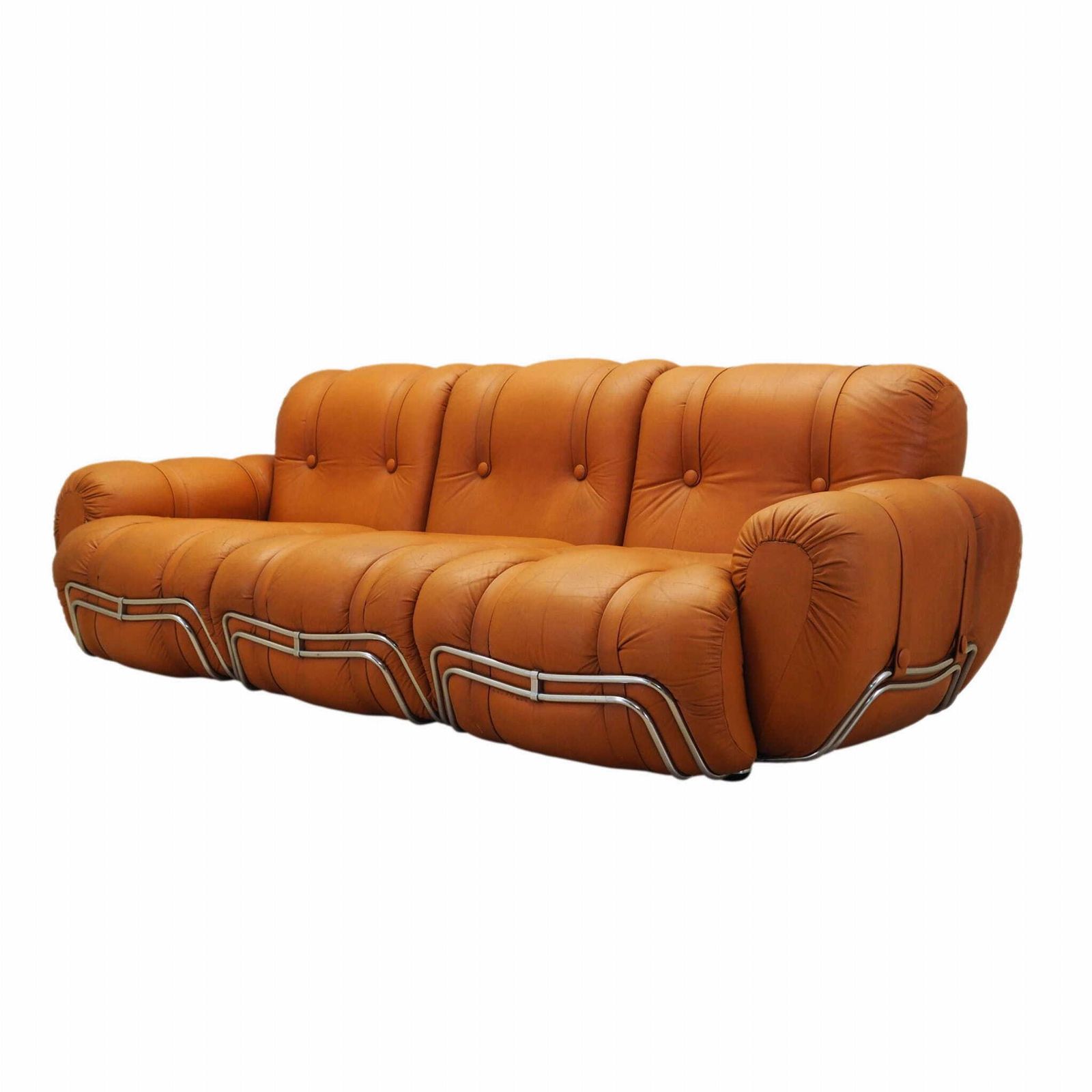 Oranje bank, Space Age-design, jaren 1960, productie: Italië