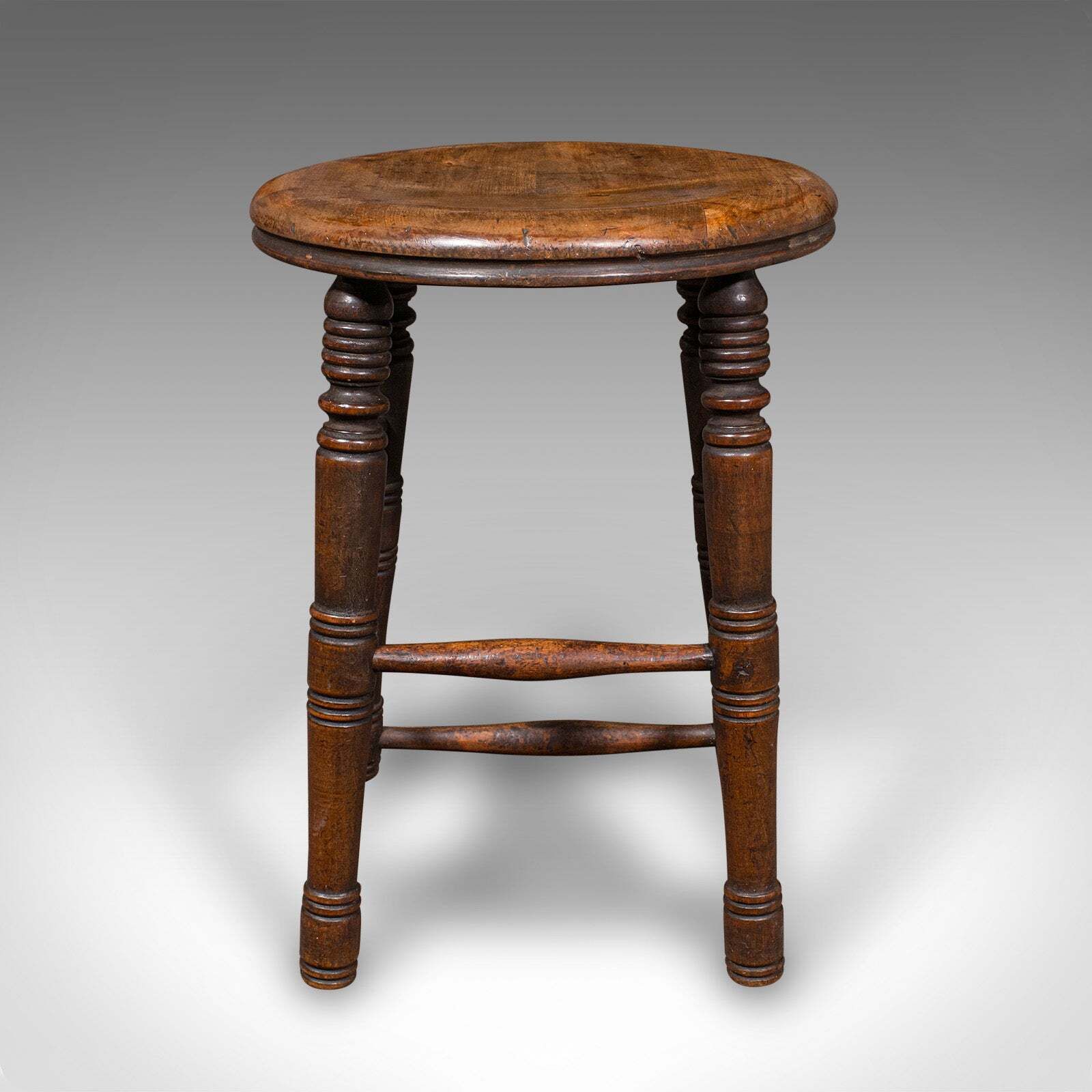 Small Antique Artists Stool, English Beech, Country Studio, Victorian, C.1890 photo furniture