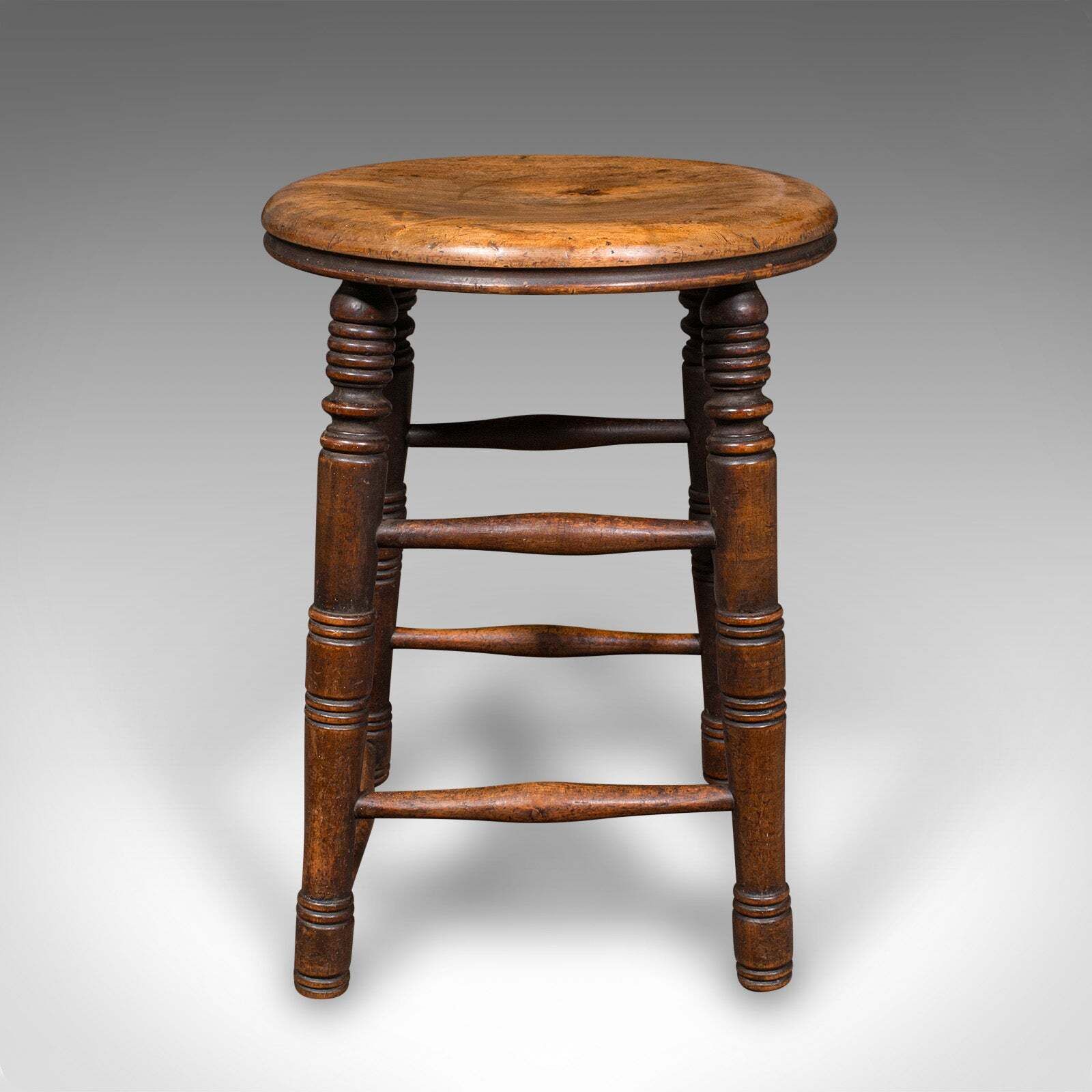 Small Antique Artists Stool, English Beech, Country Studio, Victorian, C.1890 photo for sale