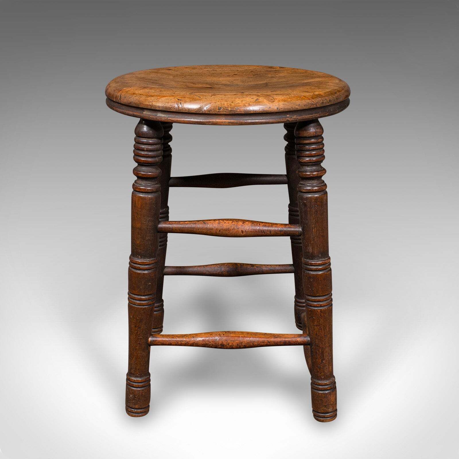 Small Antique Artists Stool, English Beech, Country Studio, Victorian, C.1890 photo 608.0