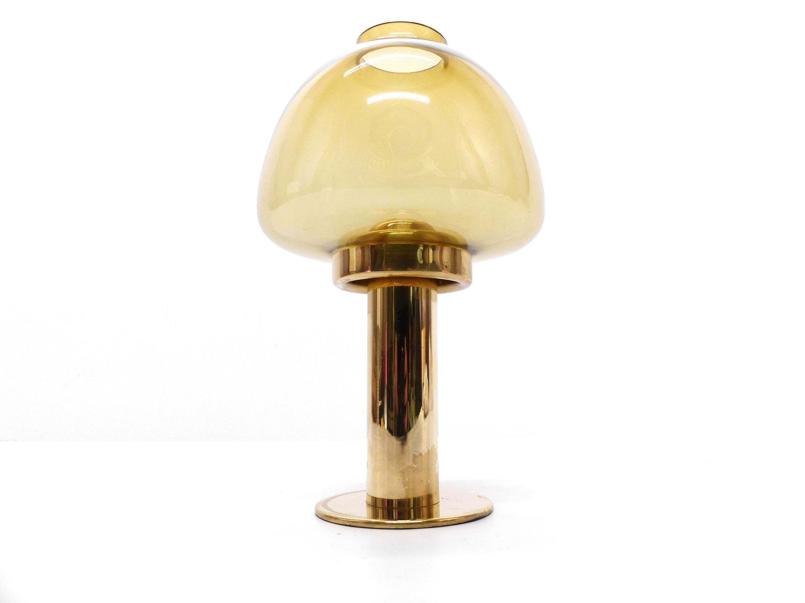 Set Of 5 Scandinavian Candlesticks By Hans Agne Jakobsson, Claudia Model, In Brass And Amber Glass, Sweden, 1960 photo furniture