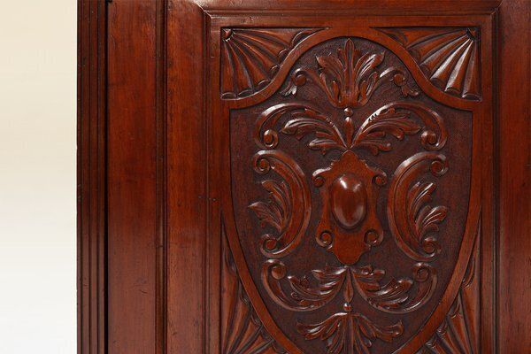photo for sale Art Nouveau Display Cabinet Or Bookcase In Oak With Carvings And Glass Doors, 1890s