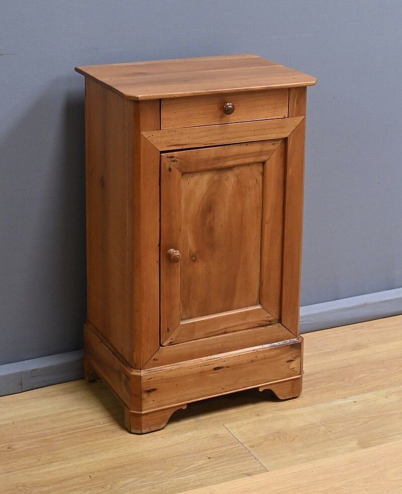 Solid Cherry Wood Bedside Table   1900 photo for sale