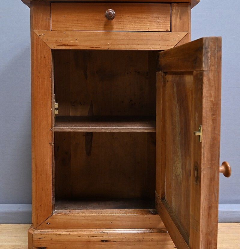 Solid Cherry Wood Bedside Table   1900 photo vintage