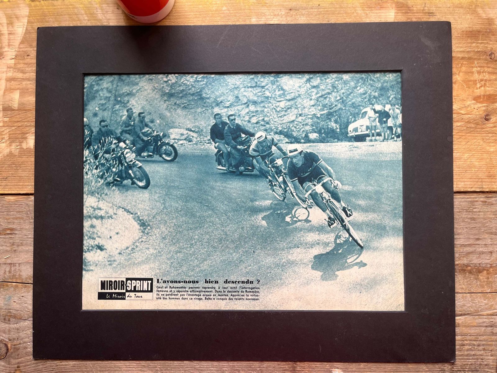Vintage Cycling Print Tour De France1959 Charly Gaul Federico Bahamontes Pyrenees photo furniture