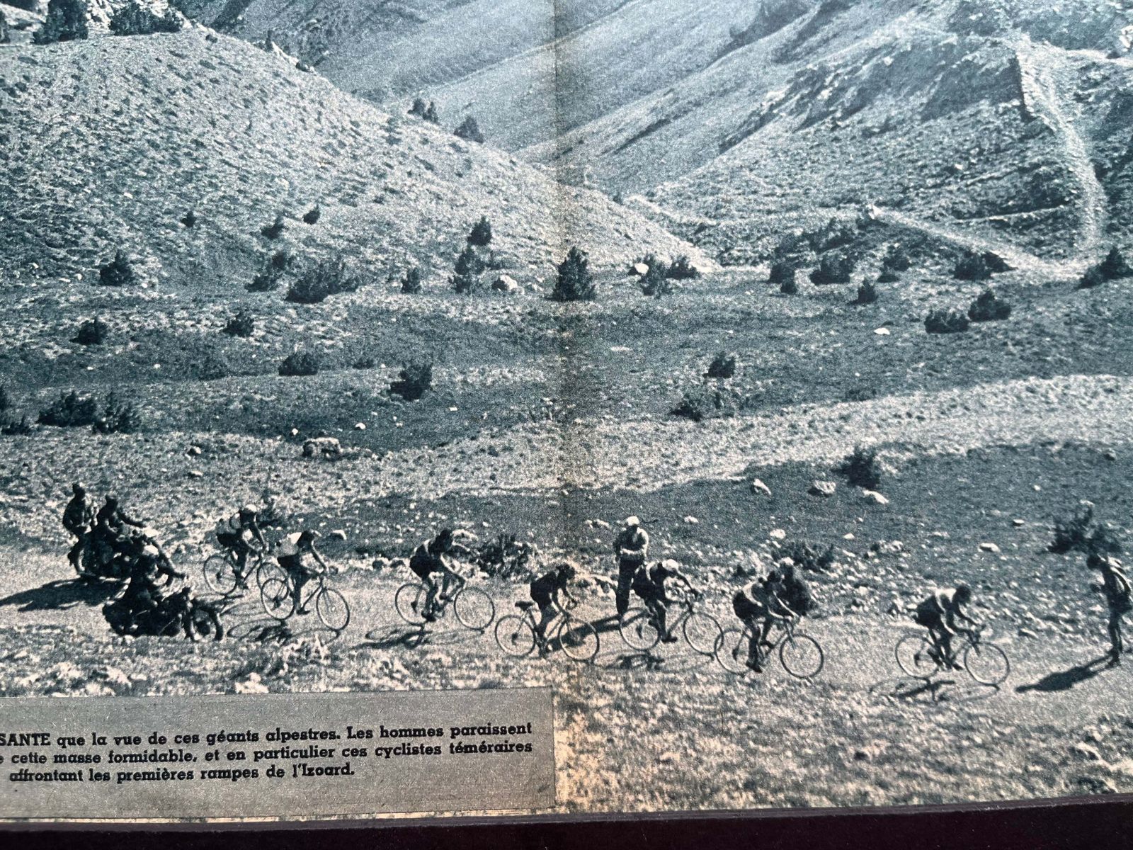 Tour De France Vintage Print Col D'izoard Alps 1952 Coppi Bobet photo for sale