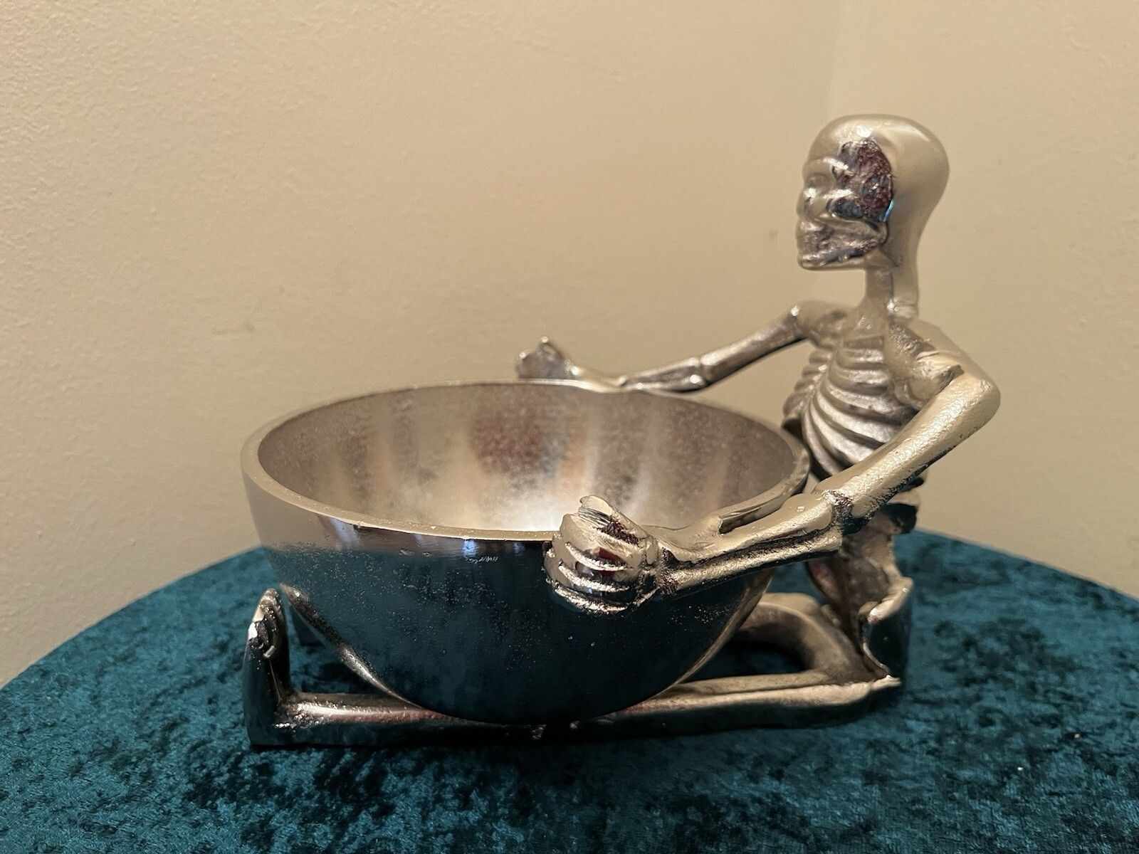 Unique Statement Piece Made From Recycled Aluminium Small Skeleton Bowl photo for sale
