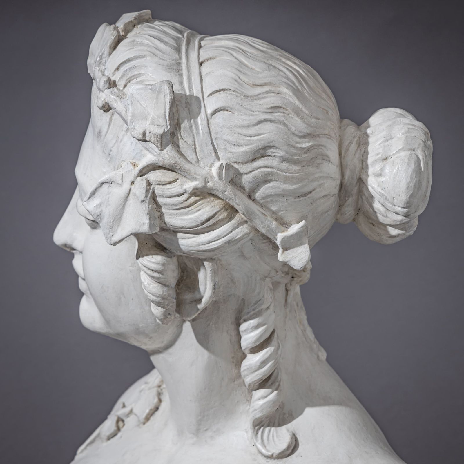 3200.0 Art Nouveau Female Bust With Vine Leaves, Early 20th Century photo