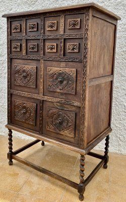 photo for sale Spanish Wooden Storage Cabinet With Drawers, 1900s