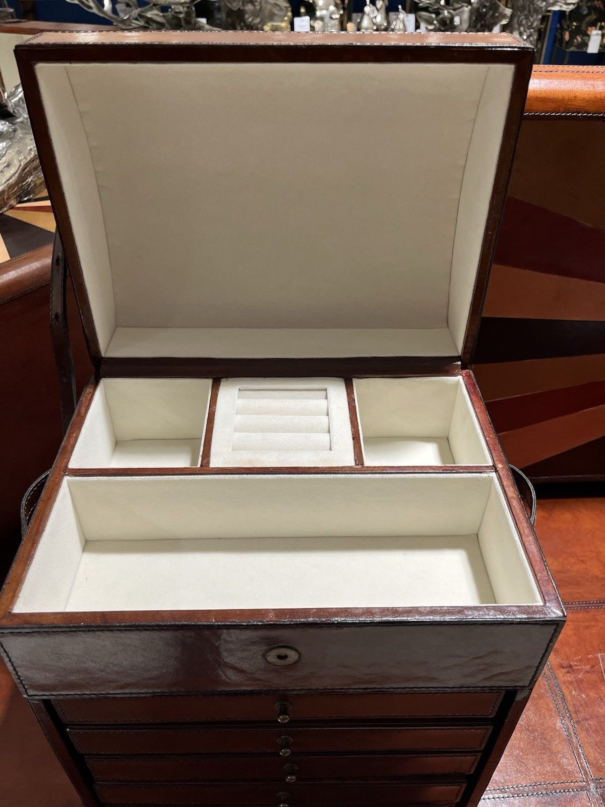 Campaign Leather Collection Hand Crafted Tall Jewellery Box Various Compartments photo 295.0