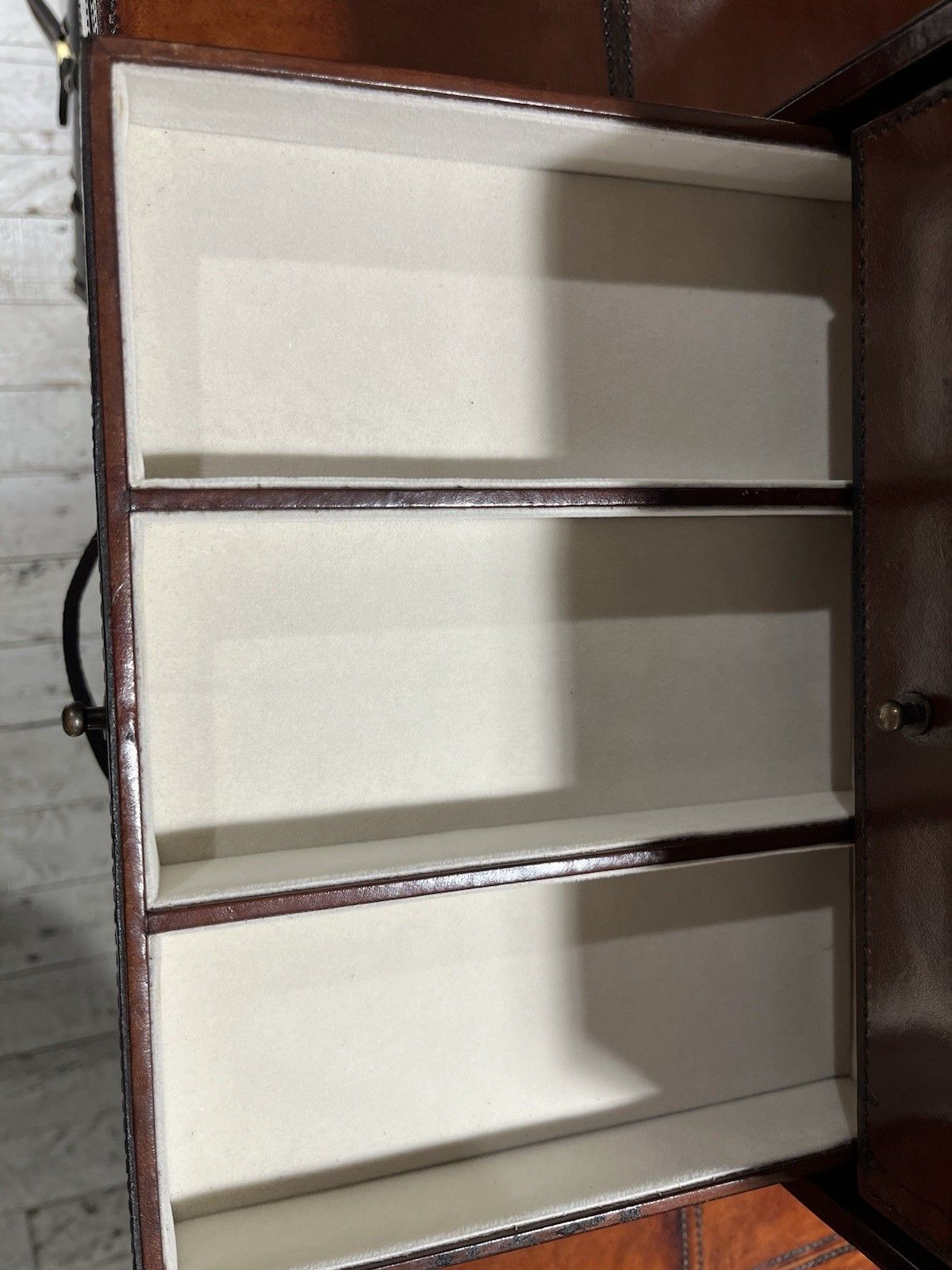 Campaign Leather Collection Hand Crafted Tall Jewellery Box Various Compartments photo vintage