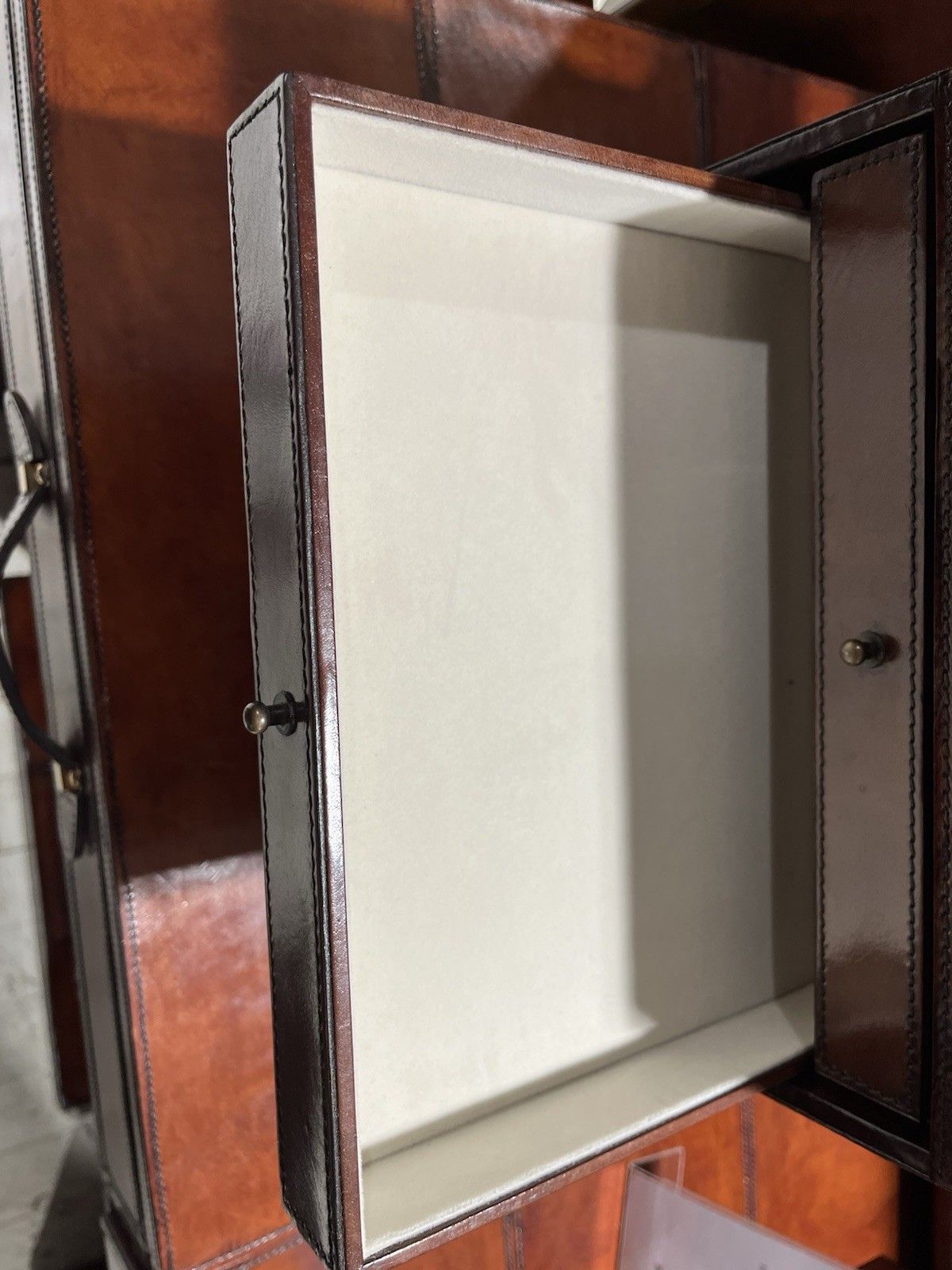 photo furniture Campaign Leather Collection Hand Crafted Tall Jewellery Box Various Compartments