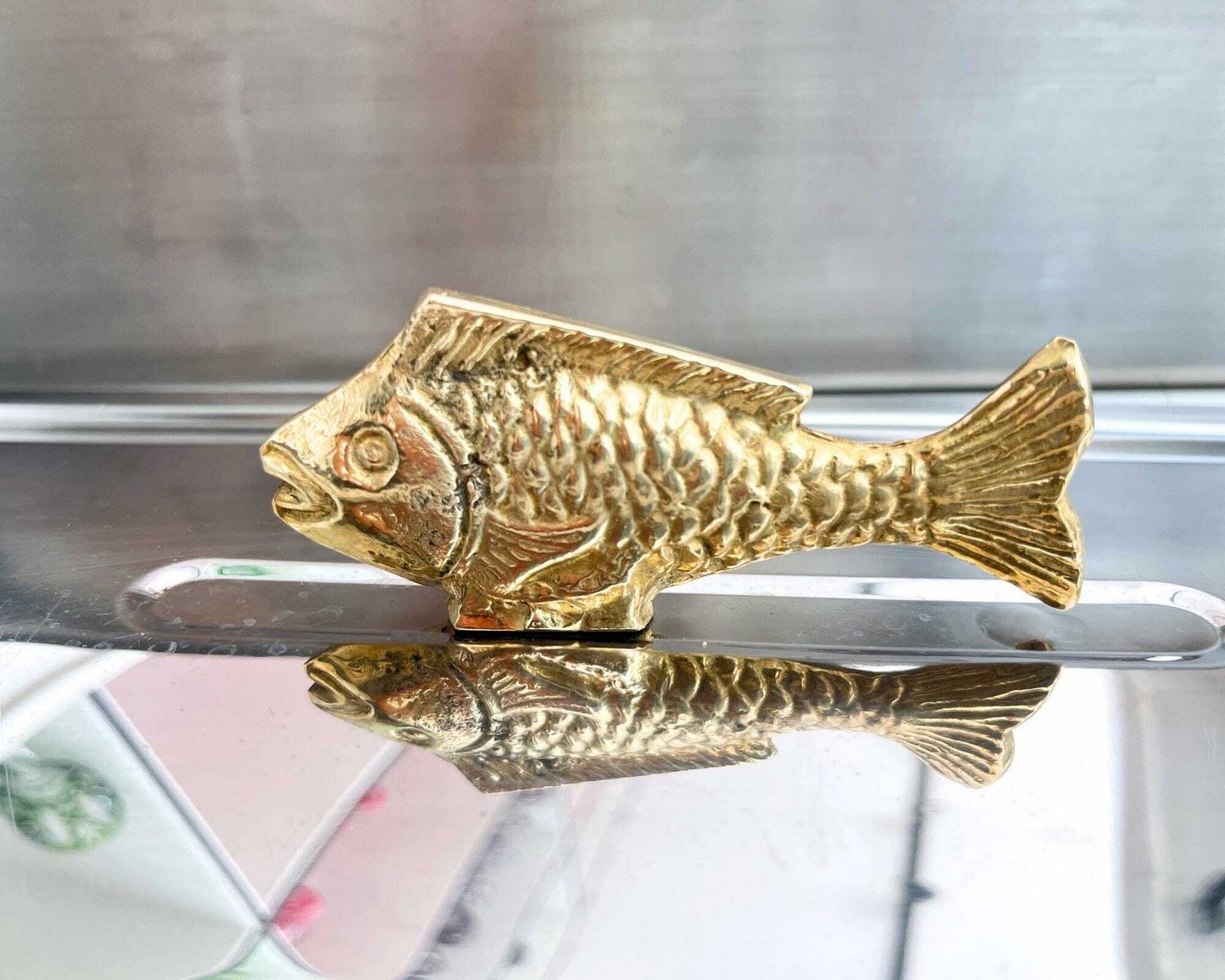 Poissoniere Fish | 1pc | Xxl Size | Brass Fish And Handles | France photo Home Decor
