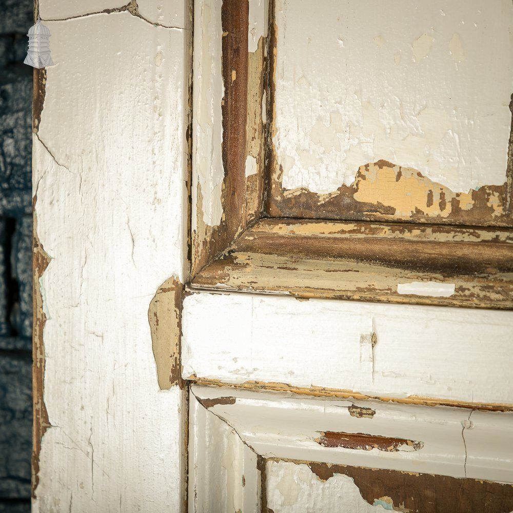 photo buy Pitch Pine 6 Panel Door, Distressed White Paint And Faux Woodgrain