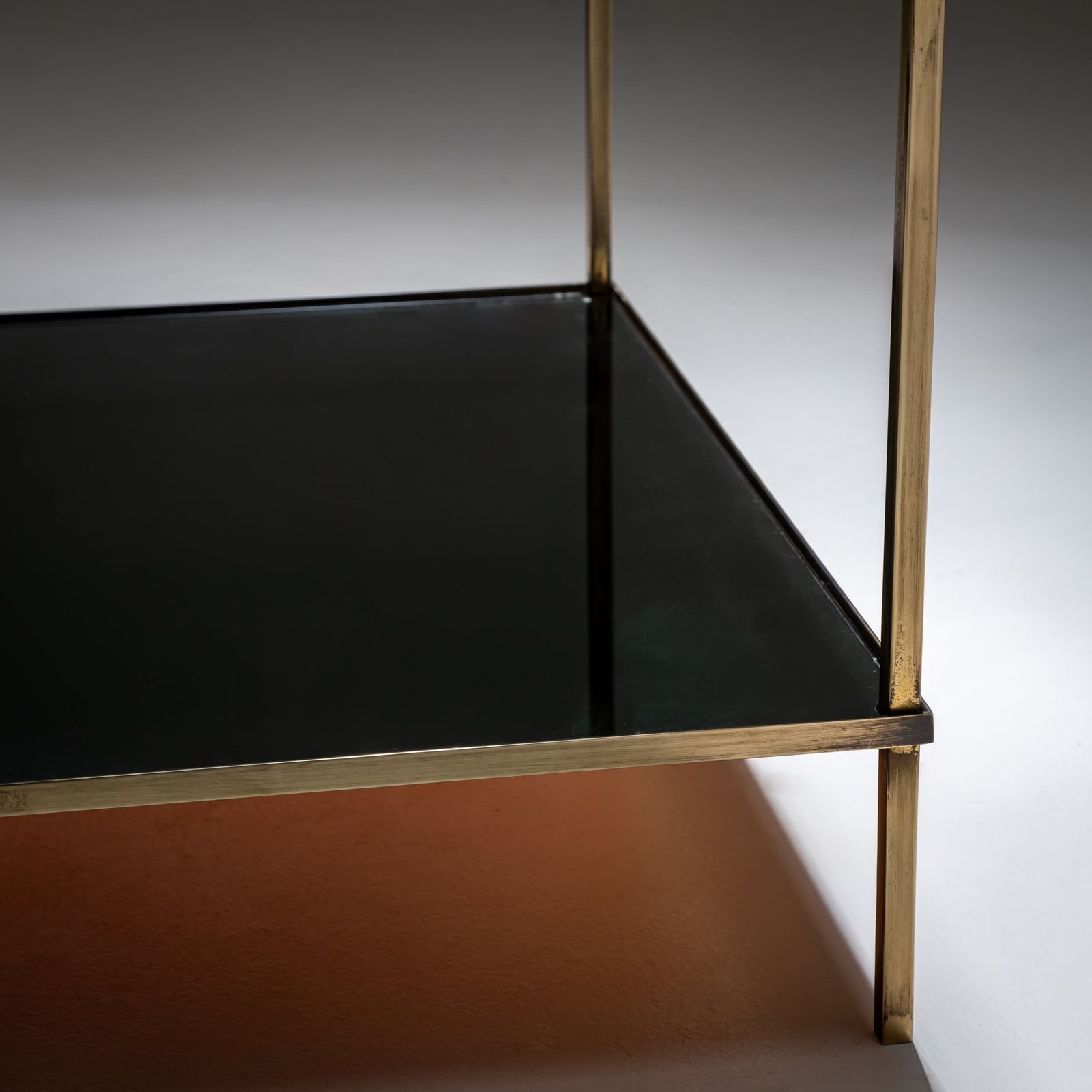 Side Table Made Of Glass And Brass, Mid 20th Century photo furniture