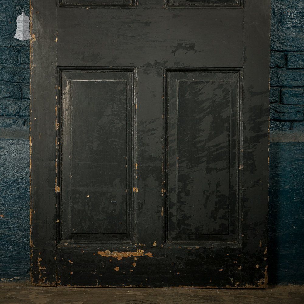 4 Panel Door, Distressed Black Painted Finish photo 210.0