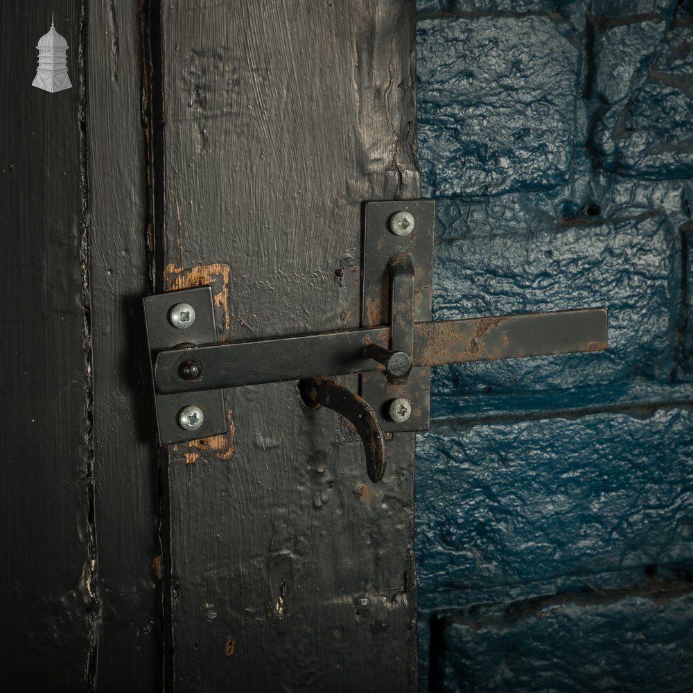 210.0 4 Panel Door, Distressed Black Painted Finish photo