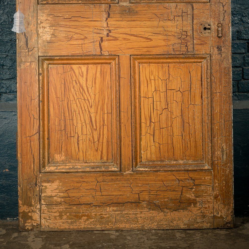 6 Panel Door, Faux Woodgrain & Distressed White Paint Finish photo Home Fixtures