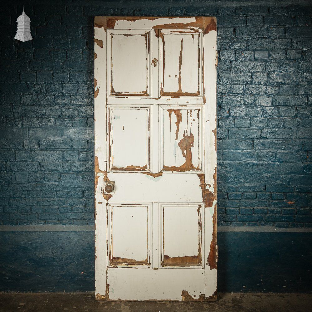 photo furniture 6 Panel Door, Faux Woodgrain & Distressed White Paint Finish