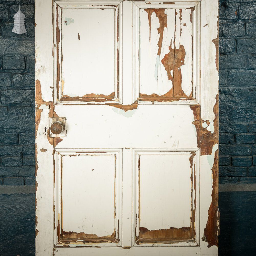 Home Fixtures 6 Panel Door, Faux Woodgrain & Distressed White Paint Finish photo