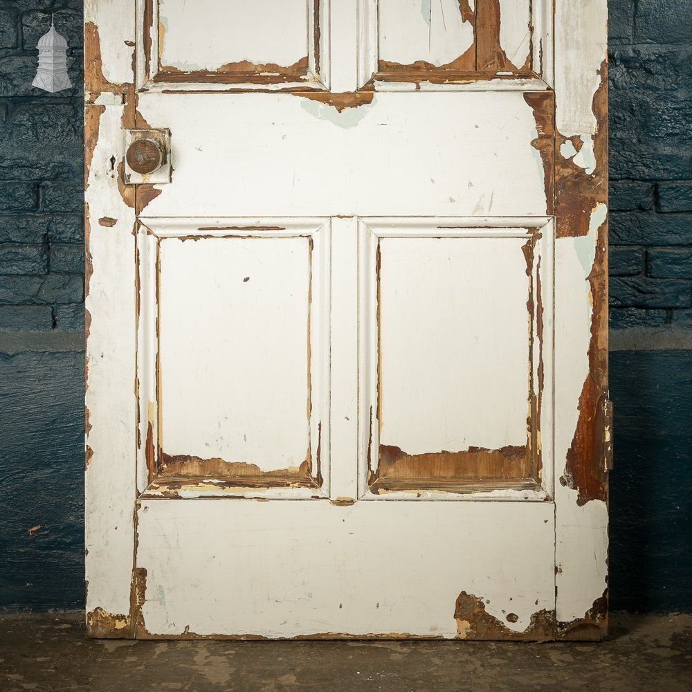 300.0 6 Panel Door, Faux Woodgrain & Distressed White Paint Finish photo