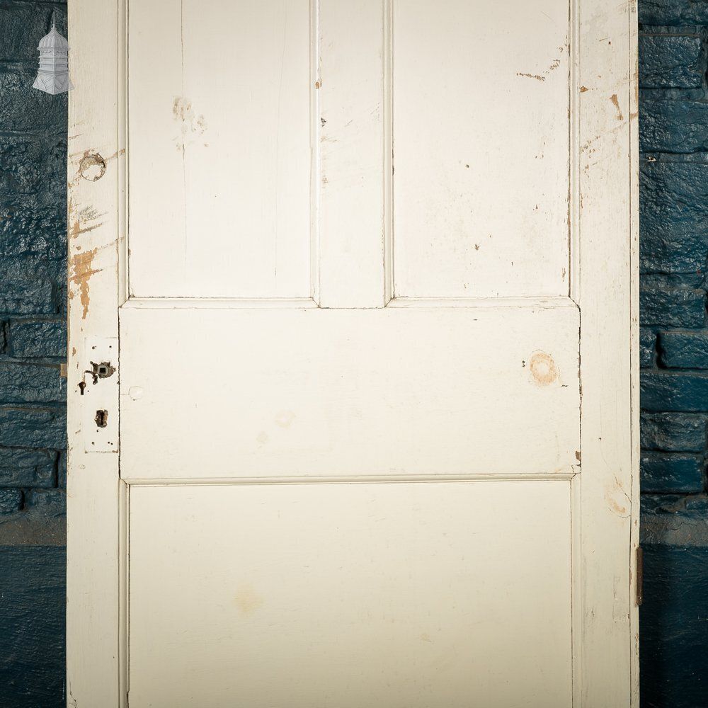 Home Fixtures Moulded 4 Panel Door, Distressed White Painted Finish photo
