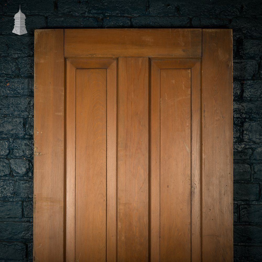 photo for sale Four Panel Door, Moulded With A Worn Stained Finish.