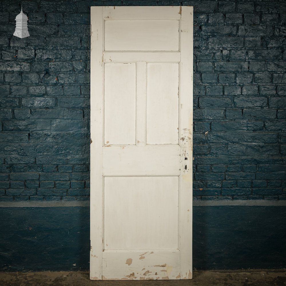 photo for sale Moulded 4 Panel Door – Distressed White Paint