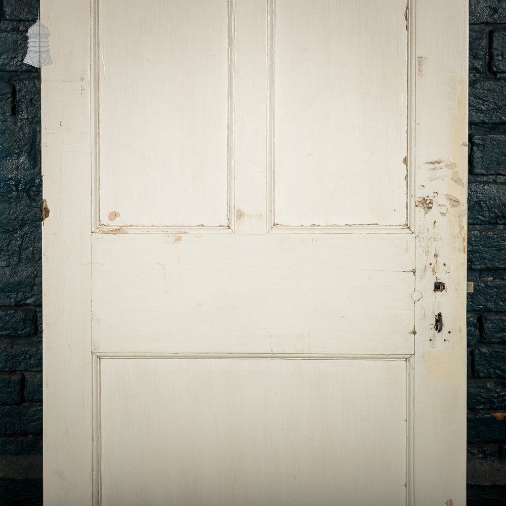 210.0 Moulded 4 Panel Door – Distressed White Paint photo