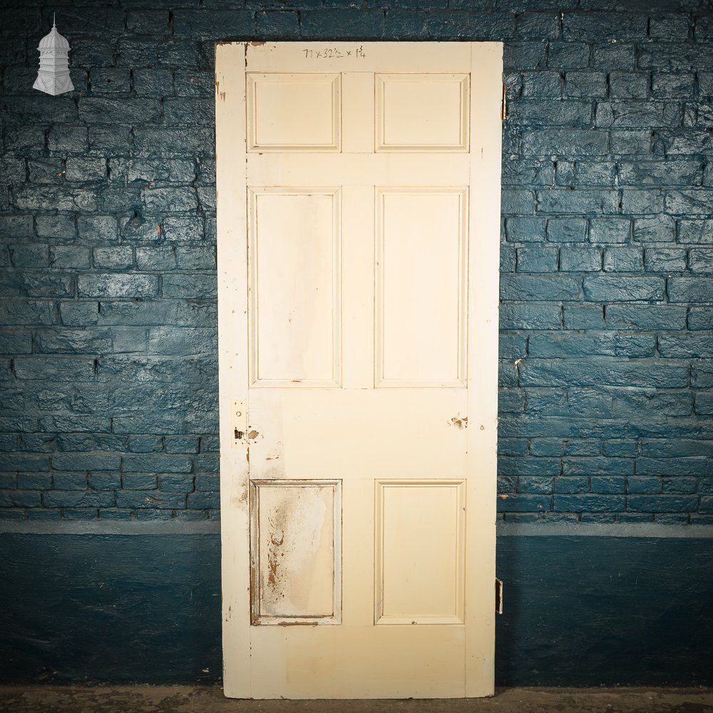 6 Panel Moulded Door – White Painted, Classic Layout