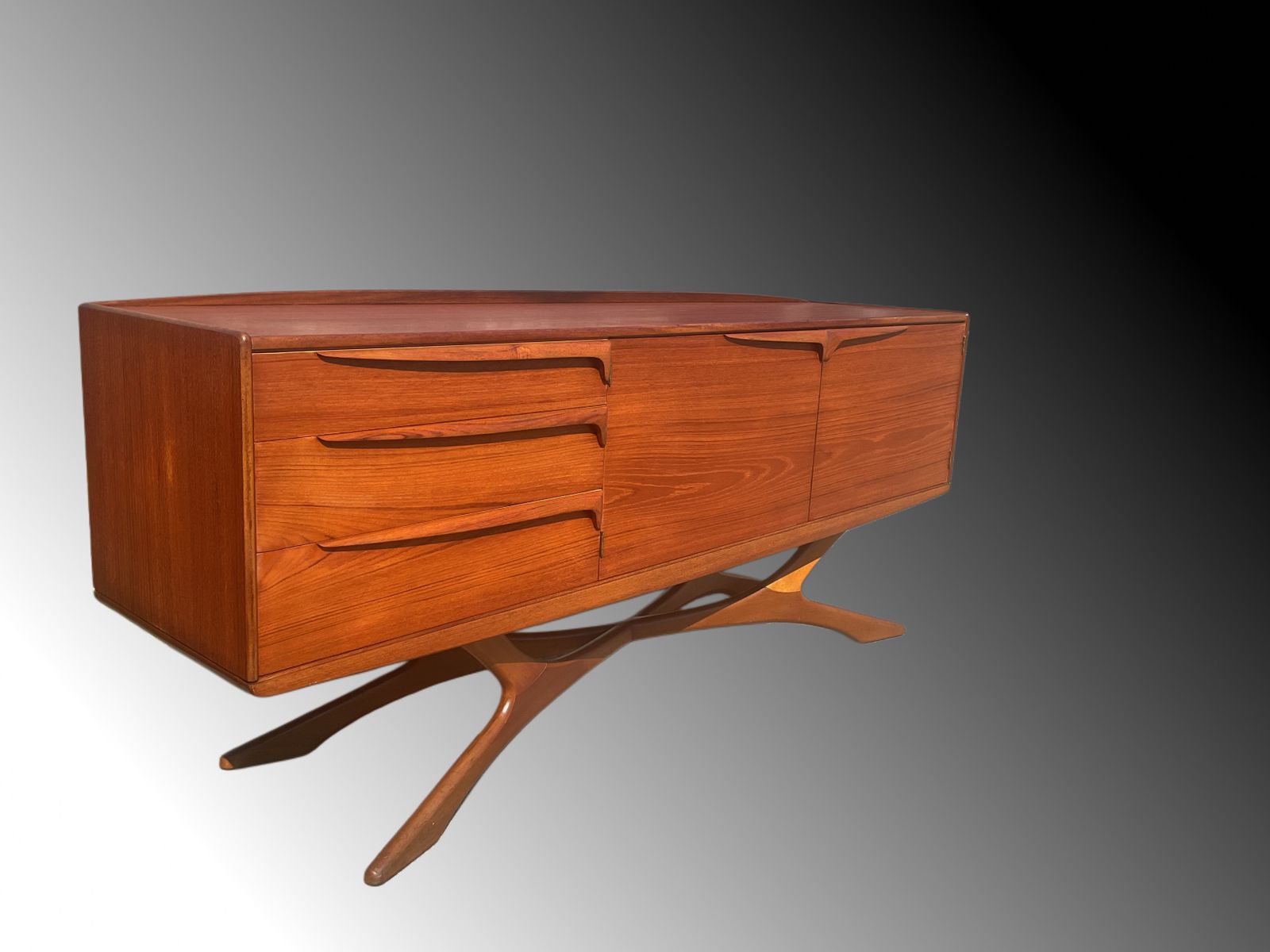 Teak Sideboard By Val Rossi For Beithcraft In Mid Century Vintage Style photo furniture