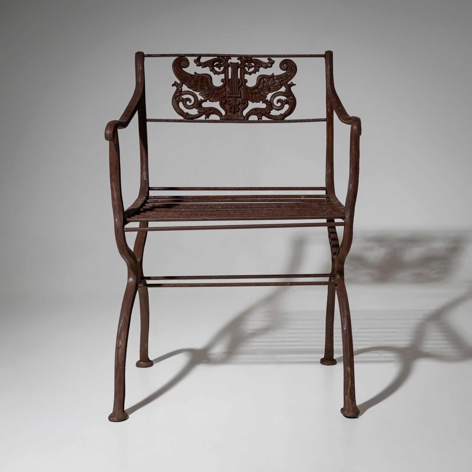 Two Cast Iron Garden Chairs After Karl Friedrich Schinkel, Lauchhammer Foundry, 20th Century photo furniture