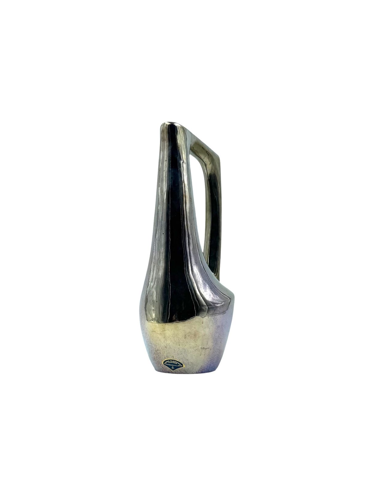 photo furniture A. Cytère, Modern Iridescent Gres Vase, Rambervillers France 1950s