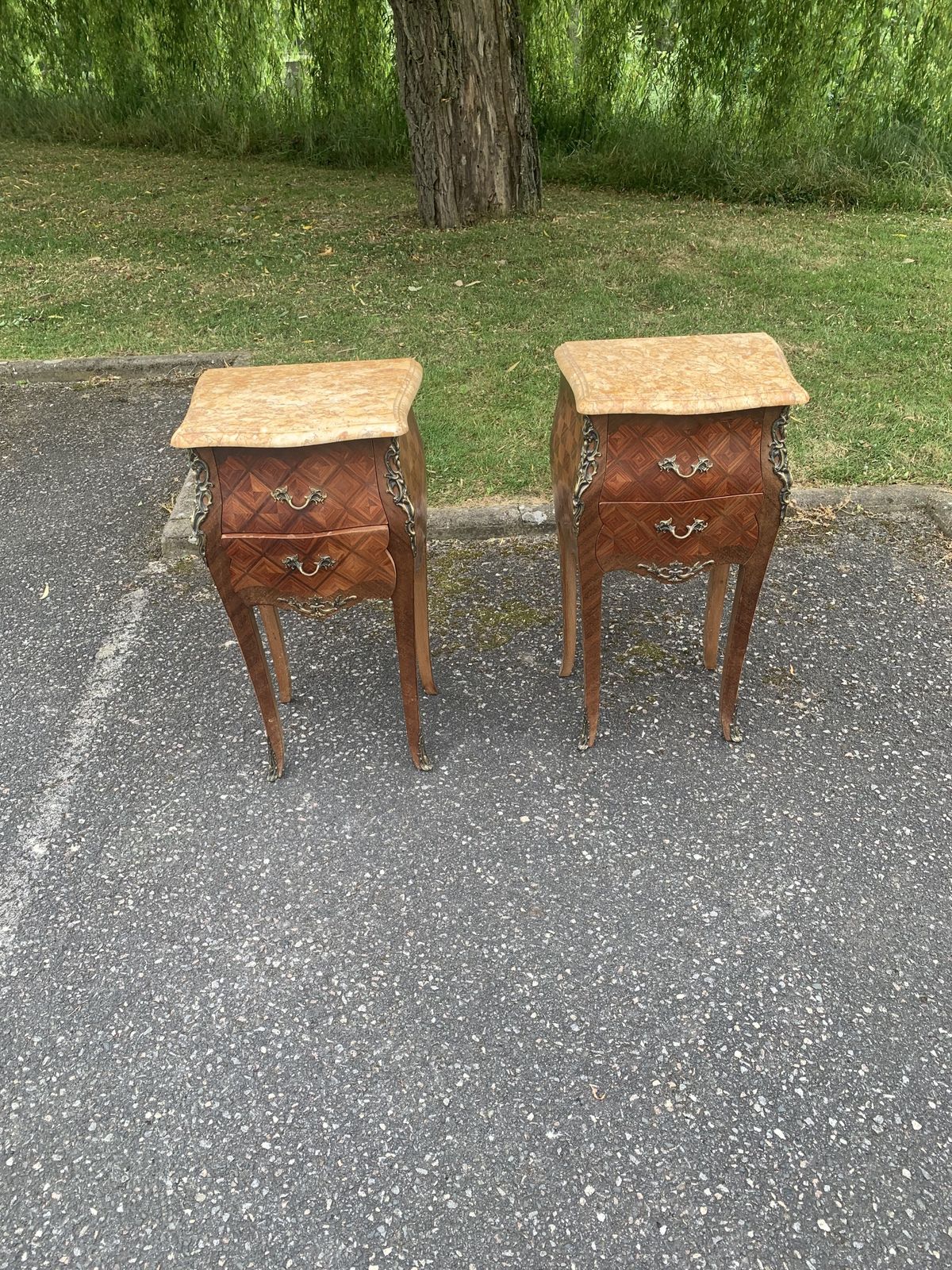 A Pair Of French Rosewood Bedside Tables photo furniture