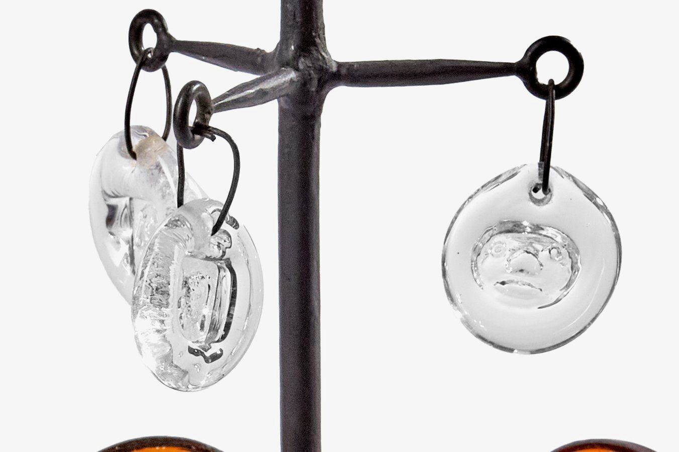 1600.0 20th Century Six Arms Chandelier By Erik Höglund In Black Lacquered Iron And Glass, 1965 photo