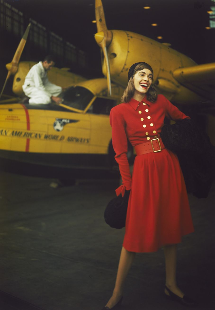 Toni Frissell 'Model In A Red Dress' Unframed Archival Pigment Print