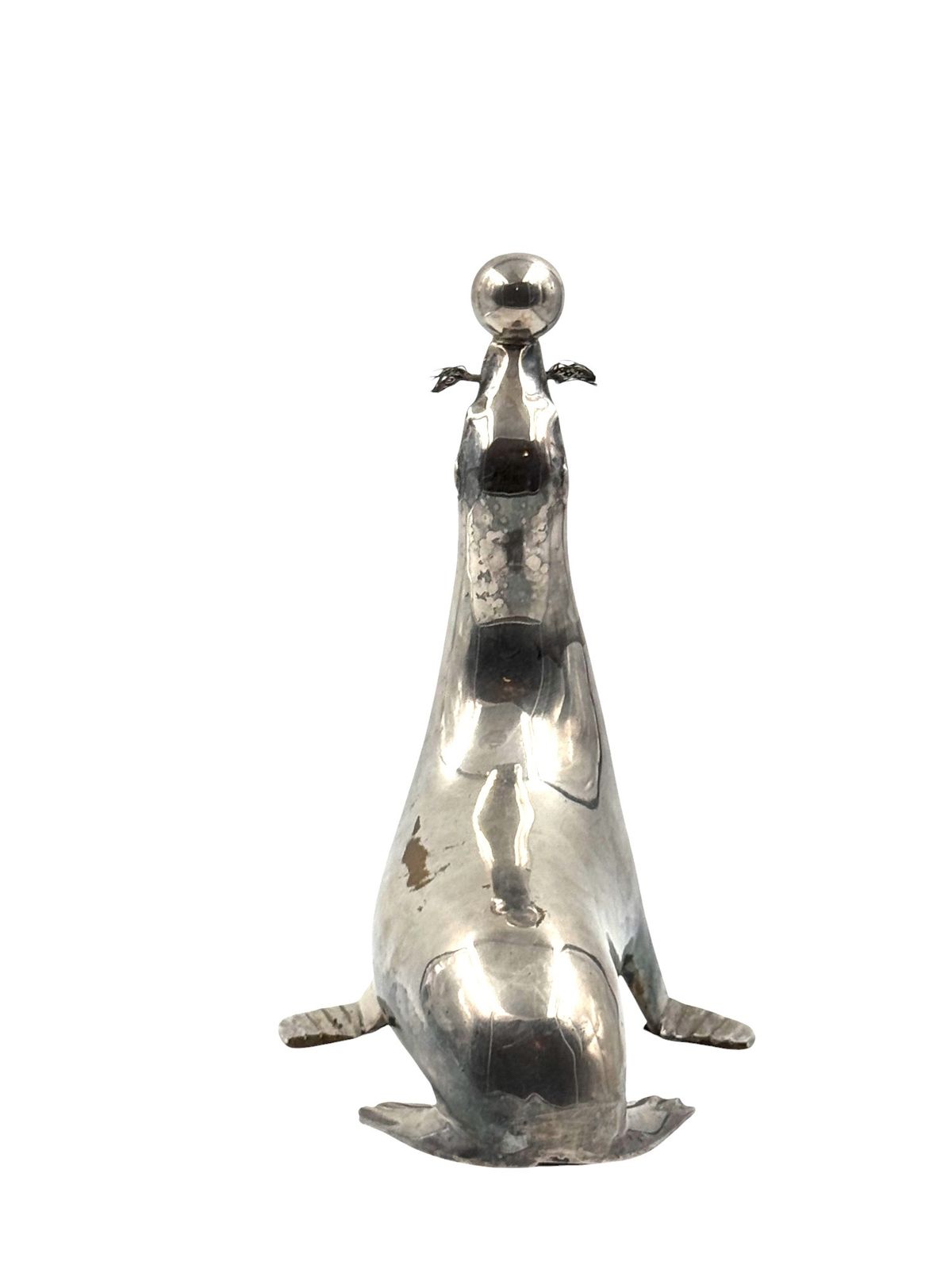 Art Deco Silverplated Brass Seal Sculpture, France 1940s photo furniture
