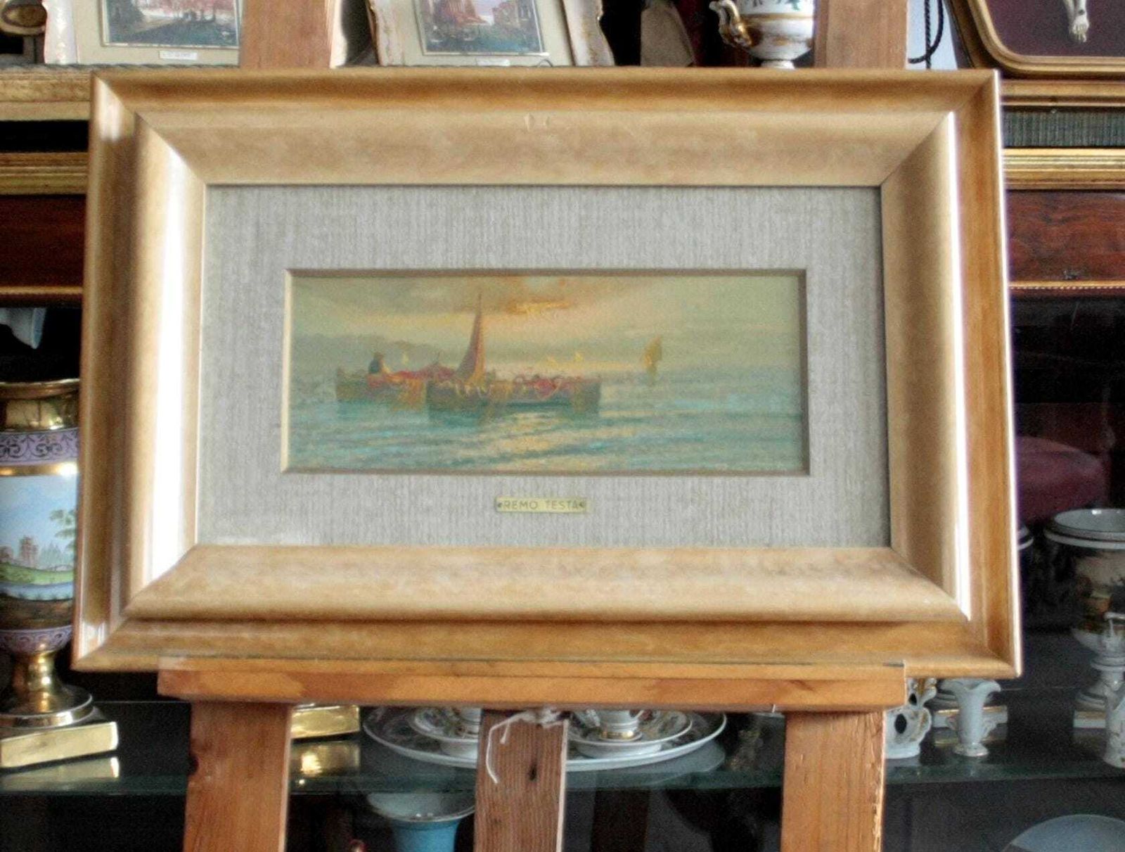 Remo Testa, Pair Of Landscapes, Marine And Countryside, Mid 20th Century, Italy photo 999.0