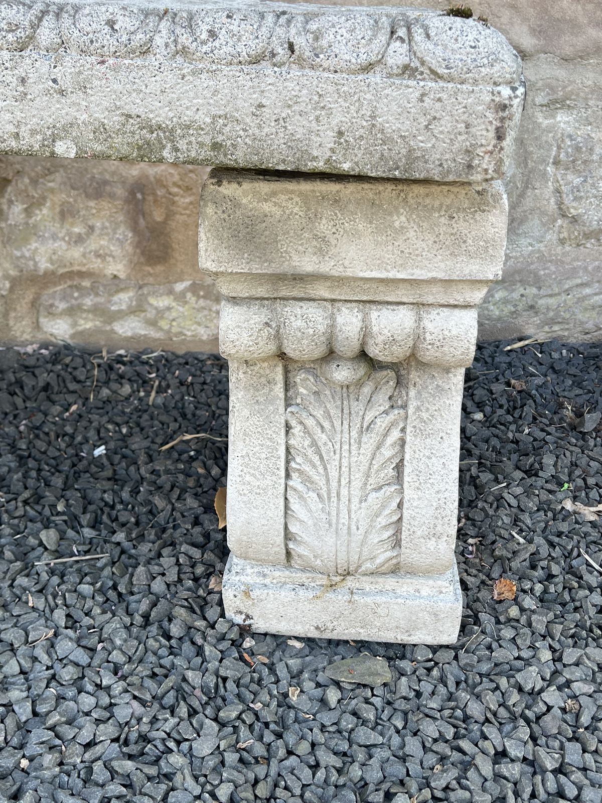 Cast Concrete Curved Garden Bench photo 120.0