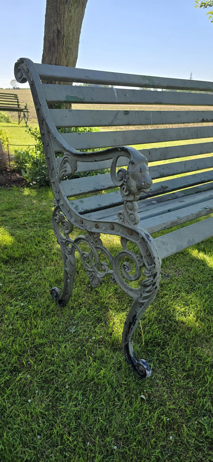 Cast Mixed Alloy Garden Bench, 1920s photo for sale