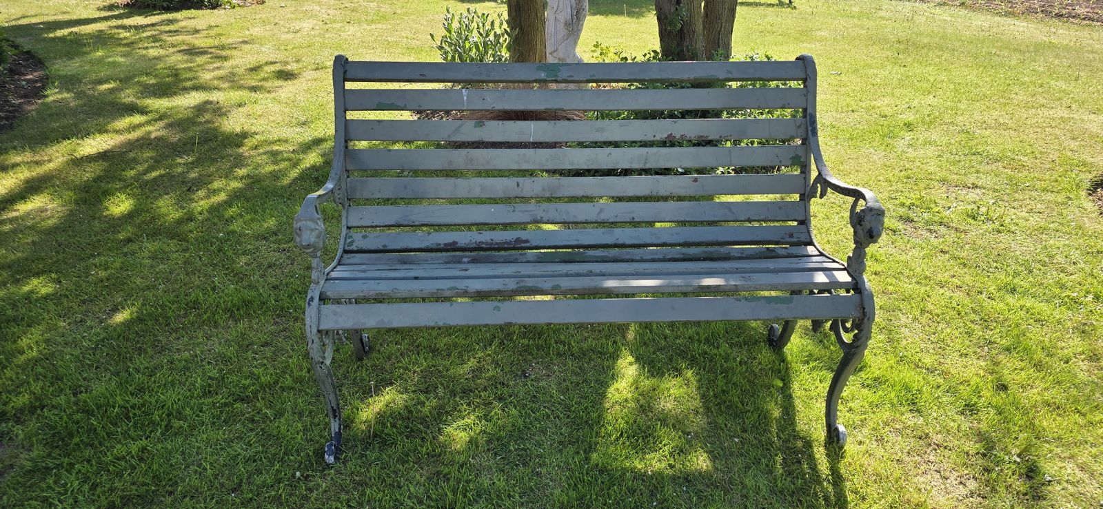 Cast Mixed Alloy Garden Bench, 1920s photo 595.0