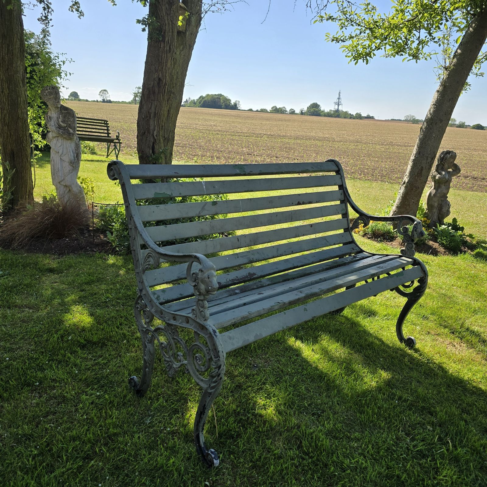 Cast Mixed Alloy Garden Bench, 1920s