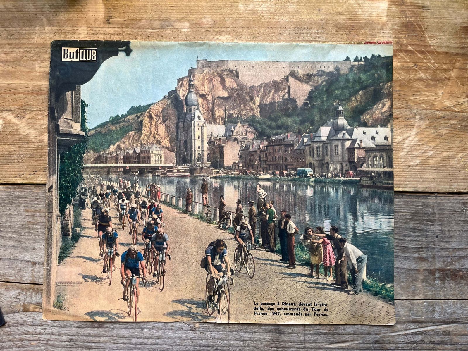 Vintage Tour De France Cycling Print 1947 Pernac photo for sale
