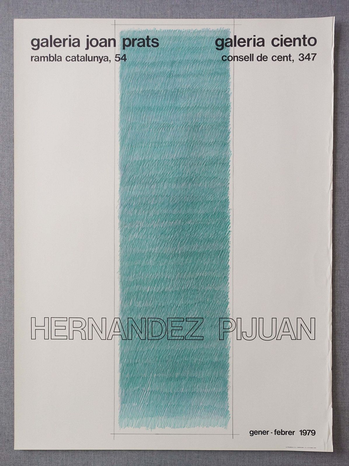 1979 Joan Hernandez Pijuan Spanish Exhibition Poster   Original Vintage Poster photo furniture