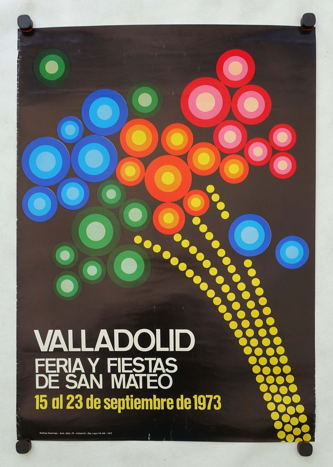 1973 Spanish Festival Poster Valladolid   Original Vintage Poster photo furniture