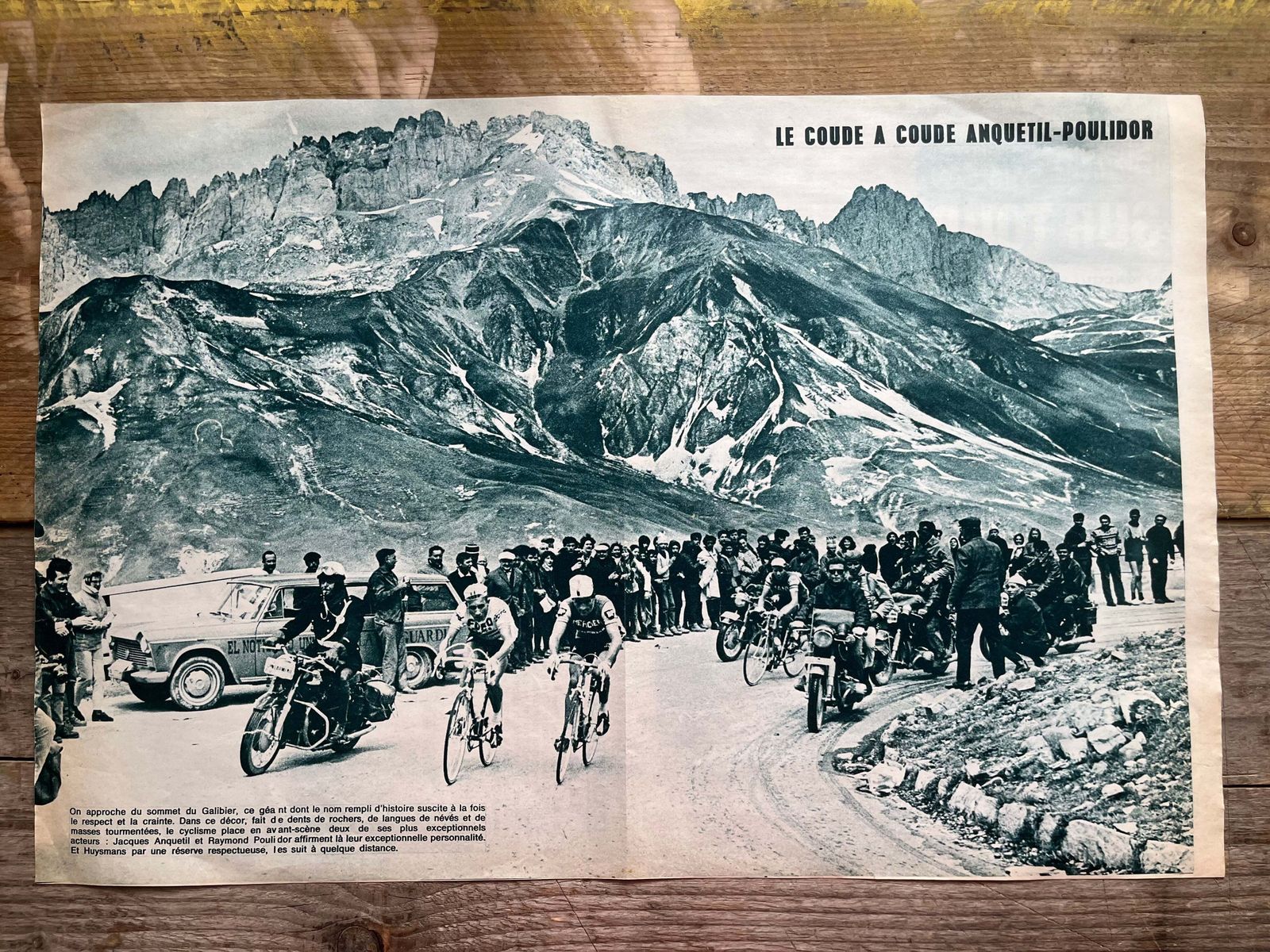 Tour De France Vintage Print  Jacques Anquetil Raymond Poulidor Galibier 1965 photo 103.0